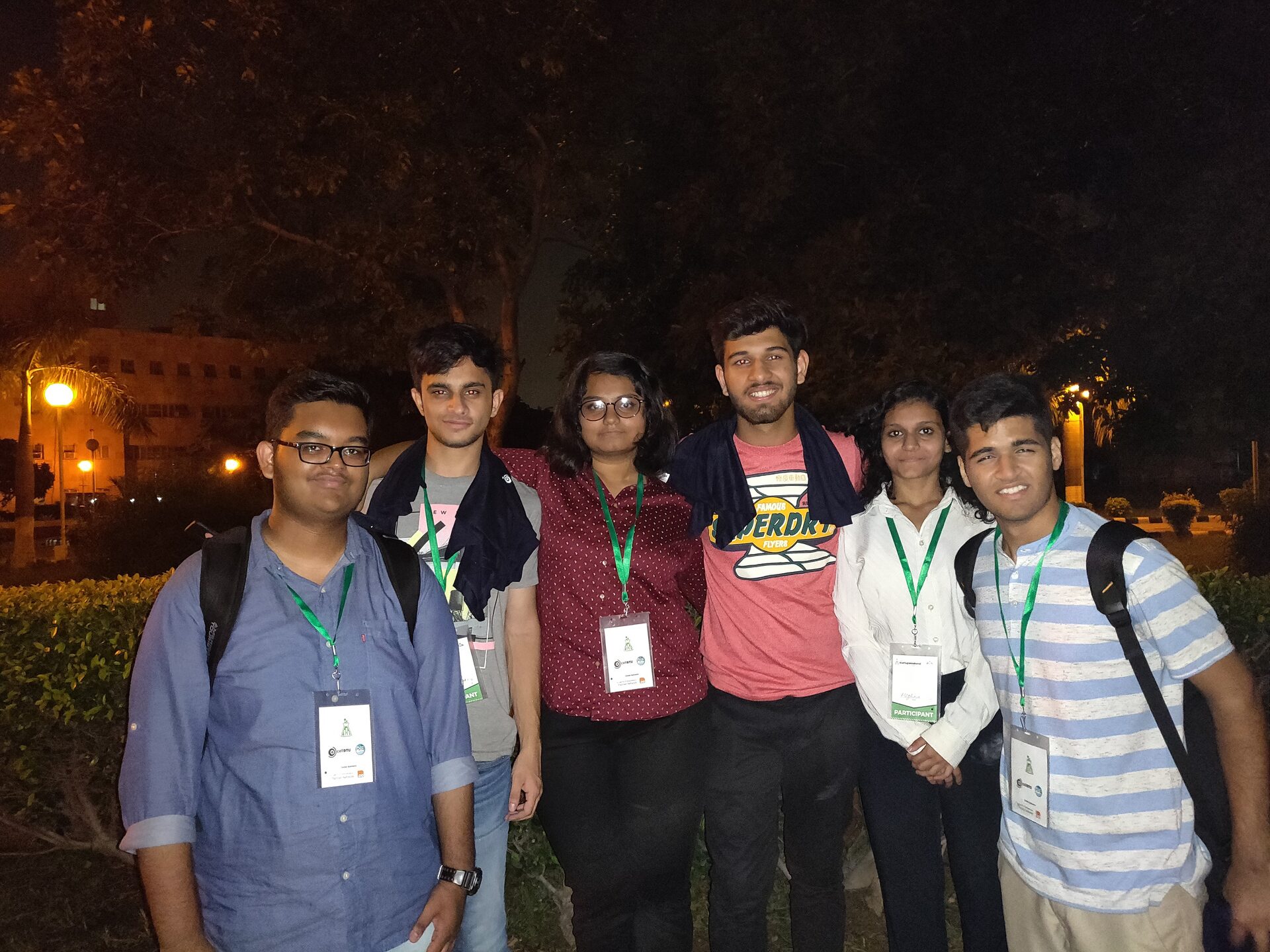 Mohit Sharma, leftmost in a blue shirt, with fellow participants at Startup Weekend DTU in 2018